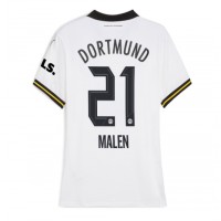 Camisa de Futebol Borussia Dortmund Donyell Malen #21 Equipamento Alternativo Mulheres 2024-25 Manga Curta